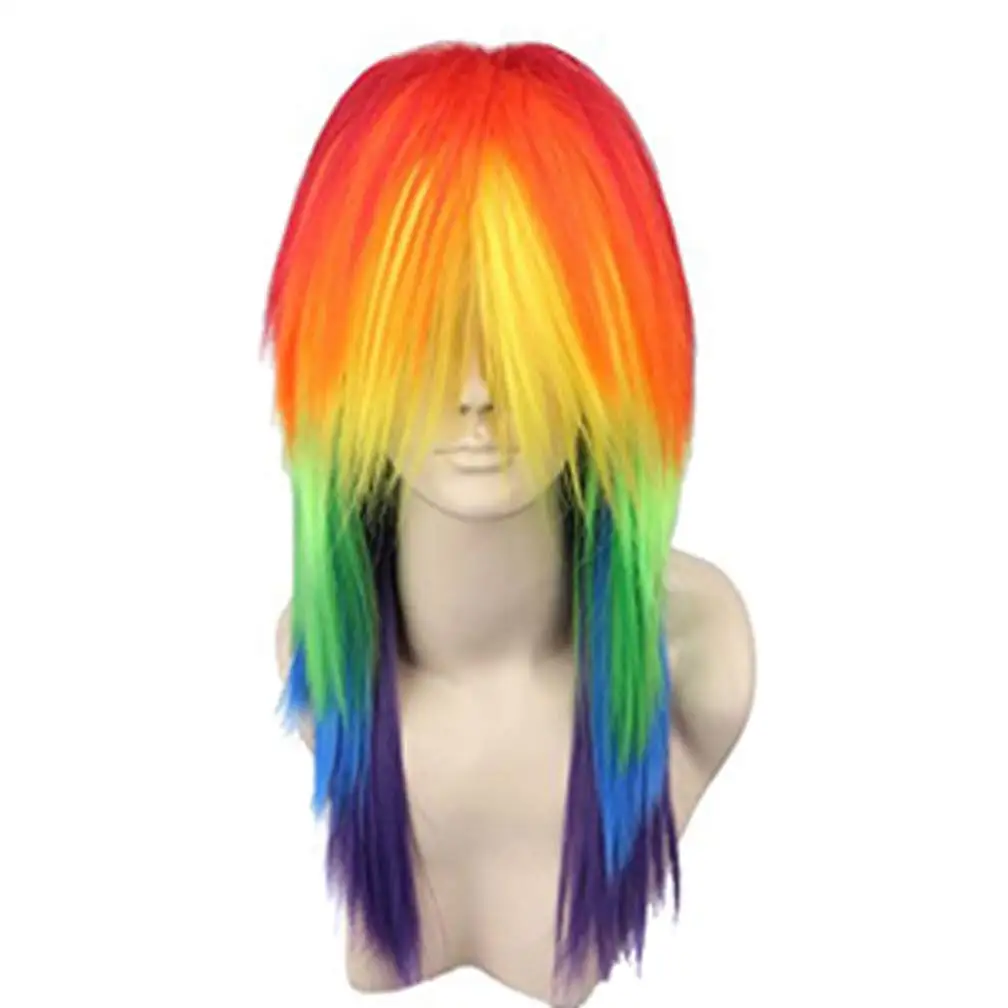 Men'S Accessories For Christmas - Long Rainbow Straight Synthetic Wigs for