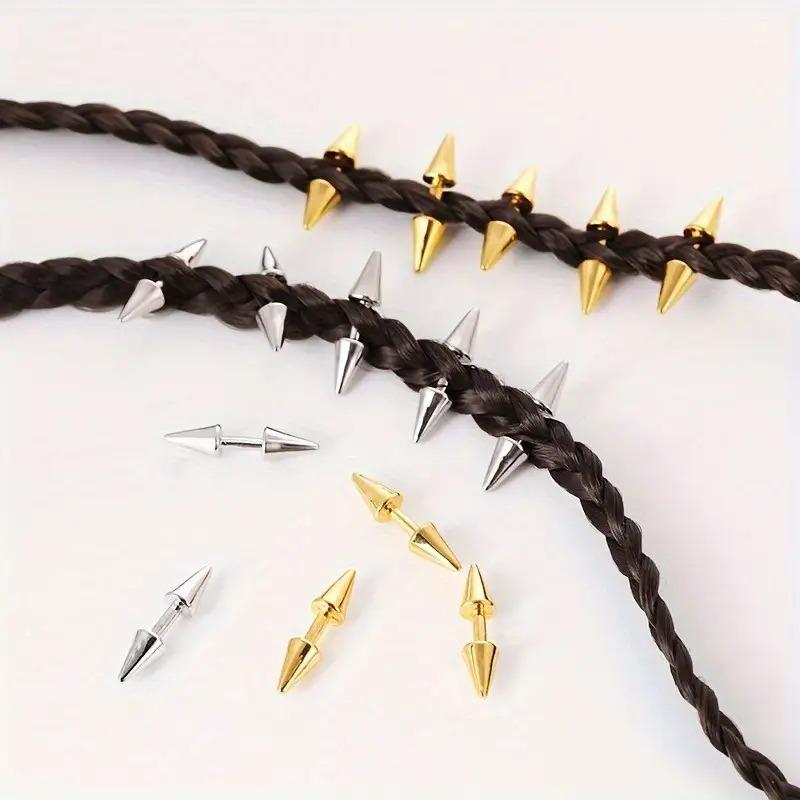 Tie Clip Set - 5pcs Set Spiked Hair Clips Punk