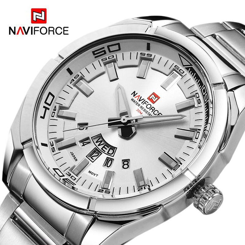 Men'S Accessories Display - NAVIFORCE Brand Men Watches Full Steel