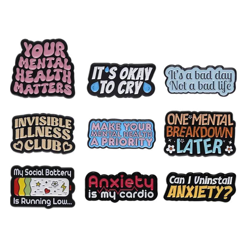 Quote Anxiety Brooch Enamel Pi - Men'S Accessories Quotes ulasan dan harga