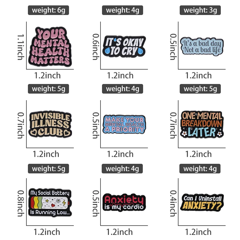 Quote Anxiety Brooch Enamel Pi - Men'S Accessories Quotes ulasan dan harga