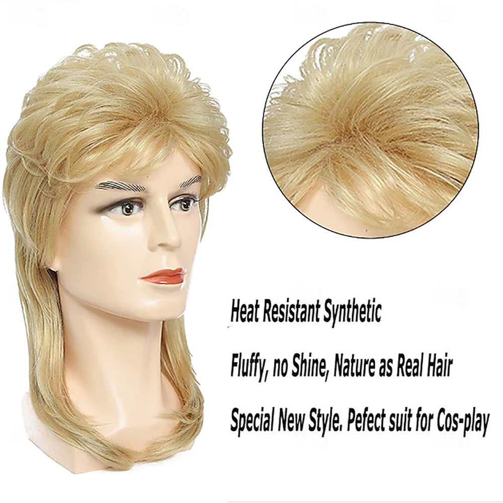 HAIRJOY Synthetic Hair Mullet  - Men'S Accessories In The 80S ulasan dan harga