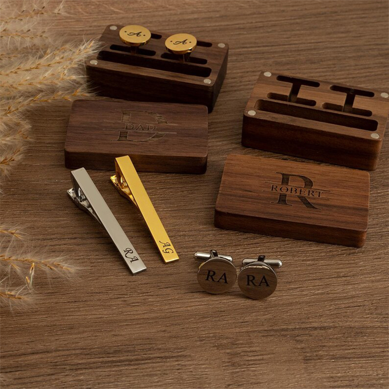 Personalized Groomsmen Cufflin - Tie Clip Set ulasan dan harga