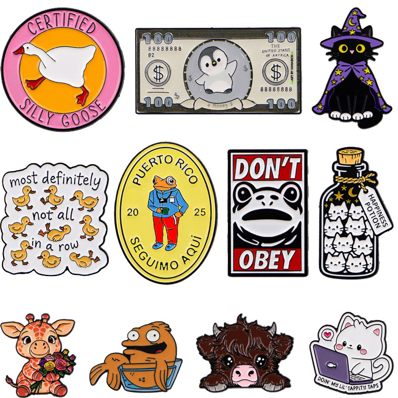 Funny Enamel Pin Cute Animal B - Men'S Accessories Quotes ulasan dan harga
