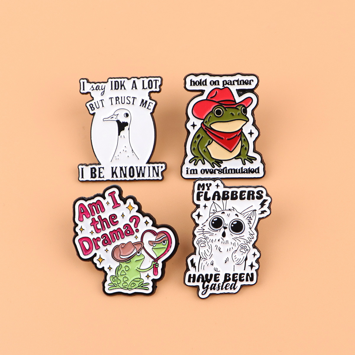 Cute Cartoon Quote Cat Lapel P - Men'S Accessories Quotes ulasan dan harga