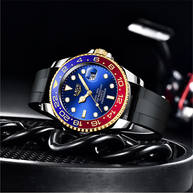 LIGE 2026 New Luxury Men Quart - Men'S Accessories Display ulasan dan harga