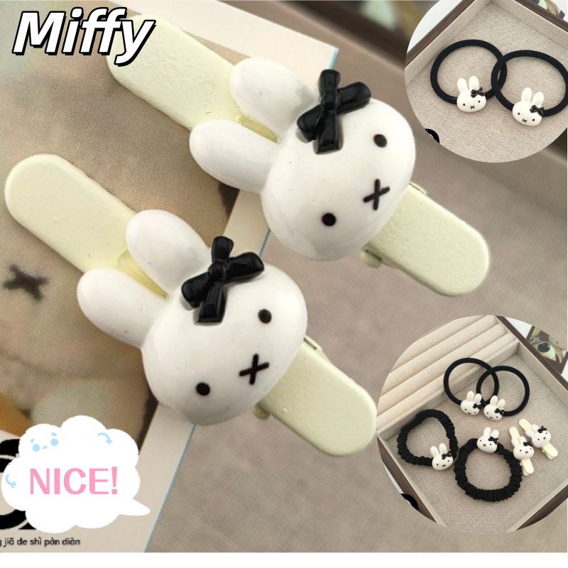 Cute Miffy Bunny Bow Hair Tie, - Tie Clip Set ulasan dan harga