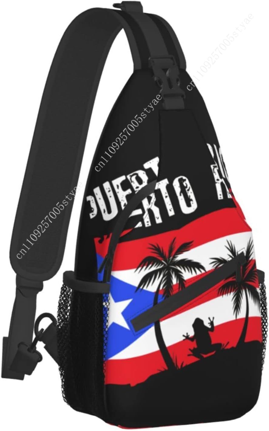 Puerto Rican Flag Sling Backpa - Men'S Accessories Travel Bag ulasan dan harga