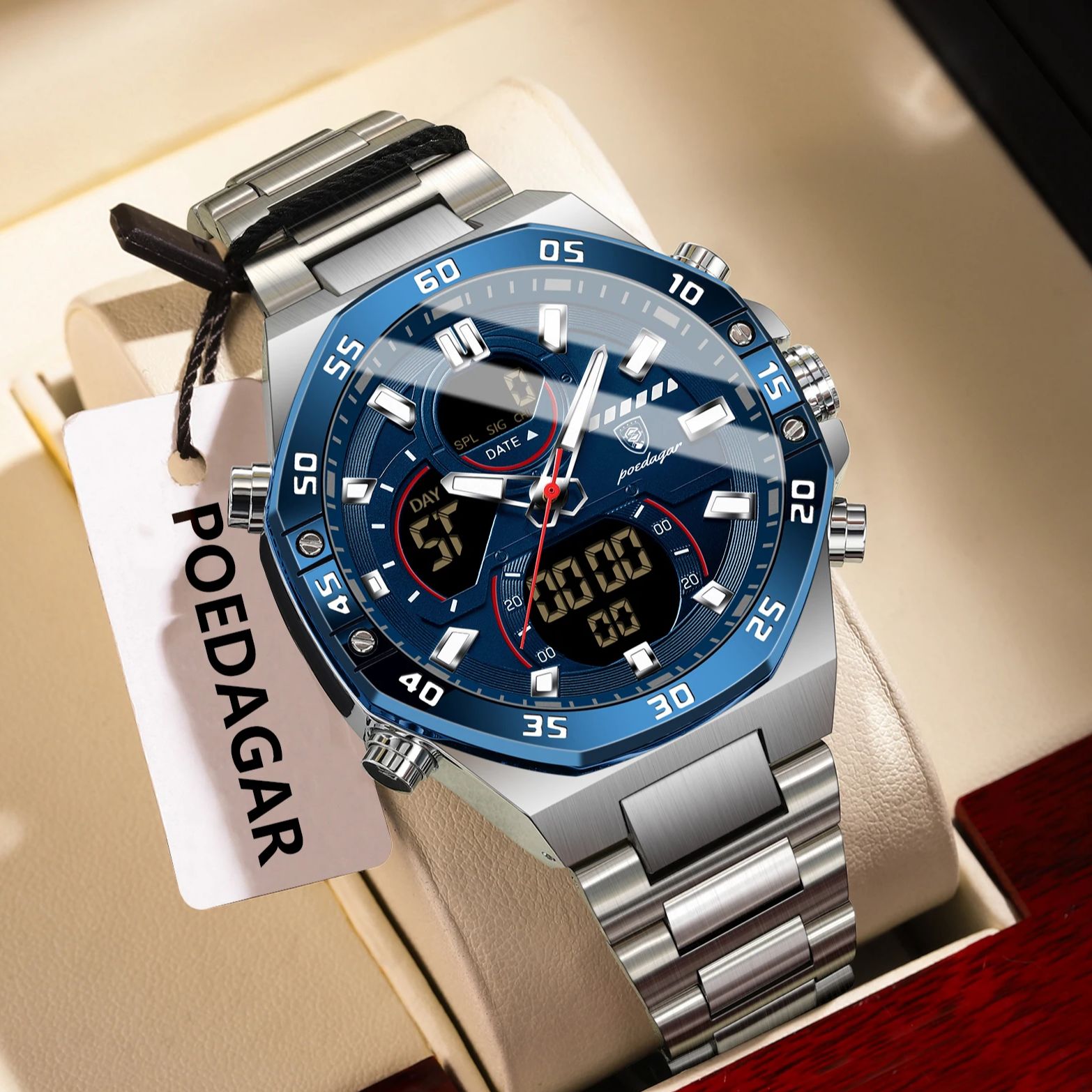 POEDAGAR Top Men Clock LED Lum - Men'S Accessories Display ulasan dan harga