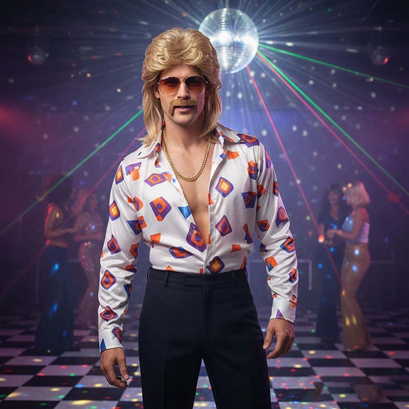 80s Disco Synthetic Wig Set Go - Men'S Accessories In The 80S ulasan dan harga