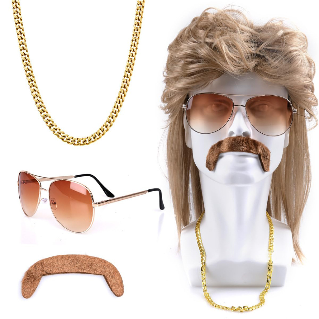 80s Disco Synthetic Wig Set Go - Men'S Accessories In The 80S ulasan dan harga