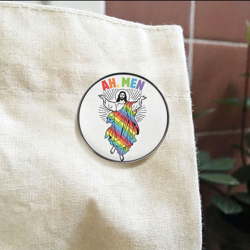 Ah, Men Enamel Badge Rainbow J - Men'S Accessories Quotes ulasan dan harga