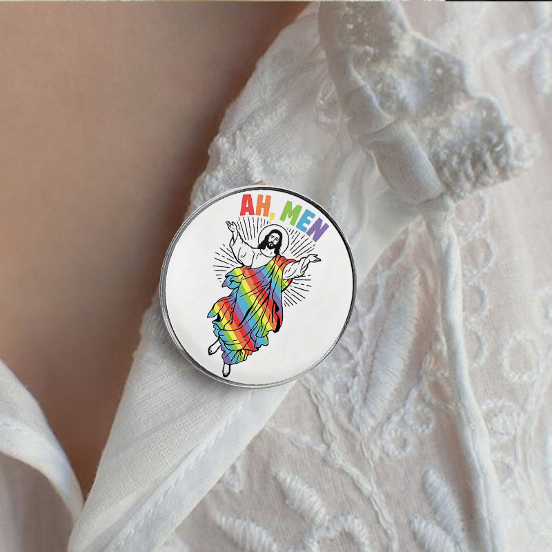 Ah, Men Enamel Badge Rainbow J - Men'S Accessories Quotes ulasan dan harga