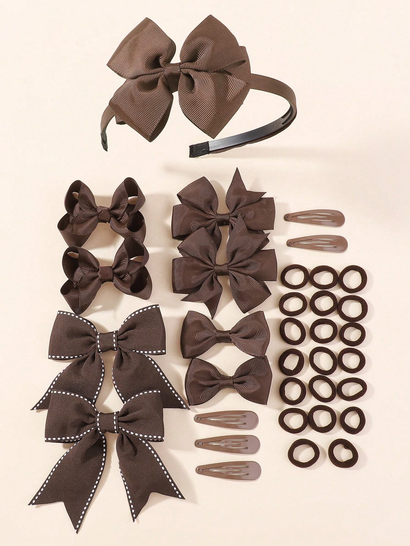 34Pcs Navy Blue Bow Hair Acces - Tie Clip Set ulasan dan harga