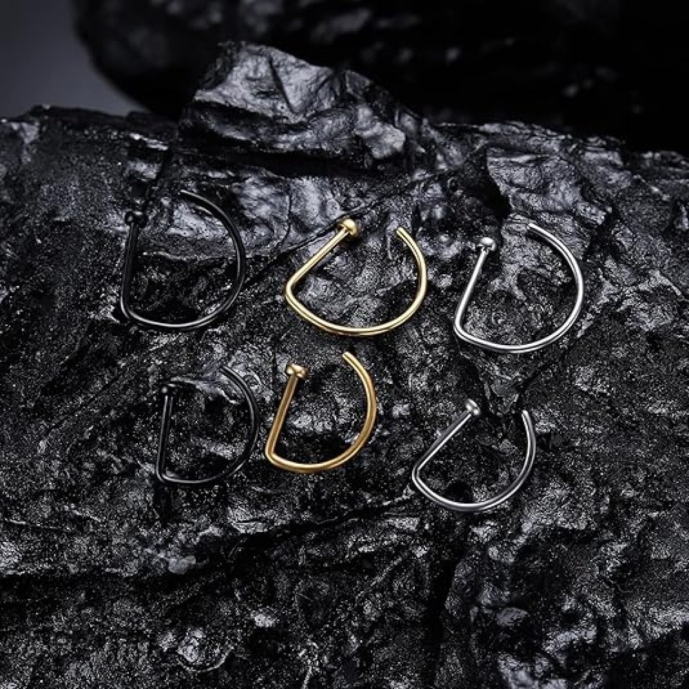 4 Pack Non Piercing D-Shaped N - Men Accessories Combo ulasan dan harga