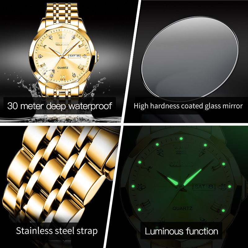 OLEVS Men‘s Watches Gold Origi - Men'S Accessories Display ulasan dan harga