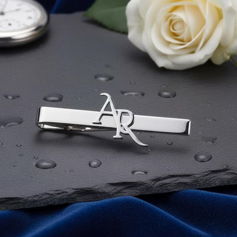 Customized Initial Stainless S - Tie Clip Set ulasan dan harga