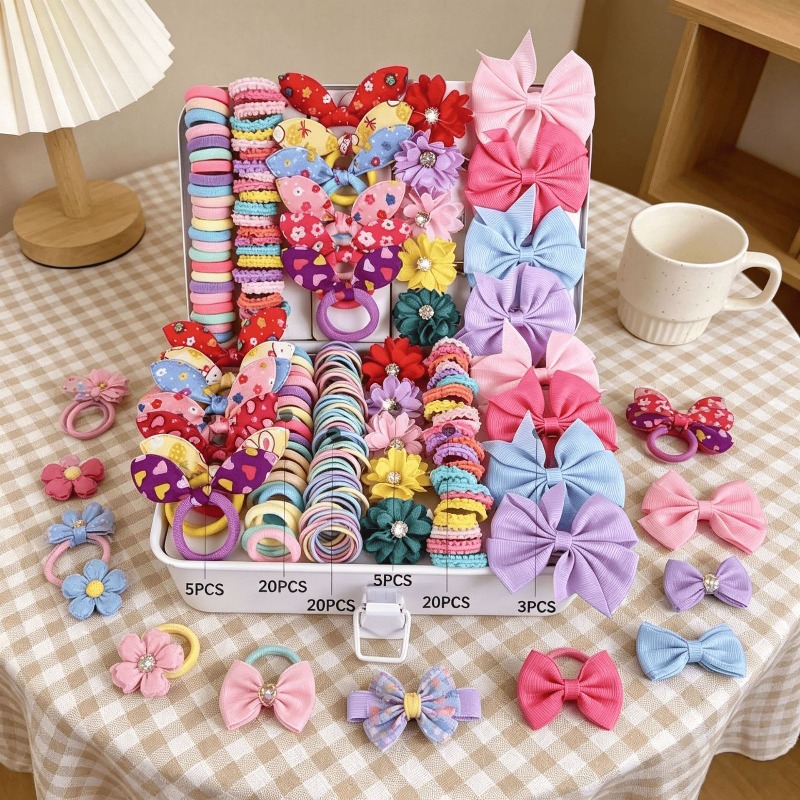 73PCS   New Fabric Girls Hair  - Tie Clip Set ulasan dan harga