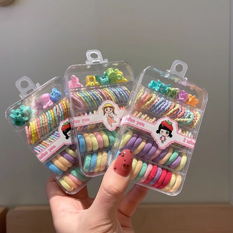 1 Set Kids Colorful Elastic Ha - Tie Clip Set ulasan dan harga
