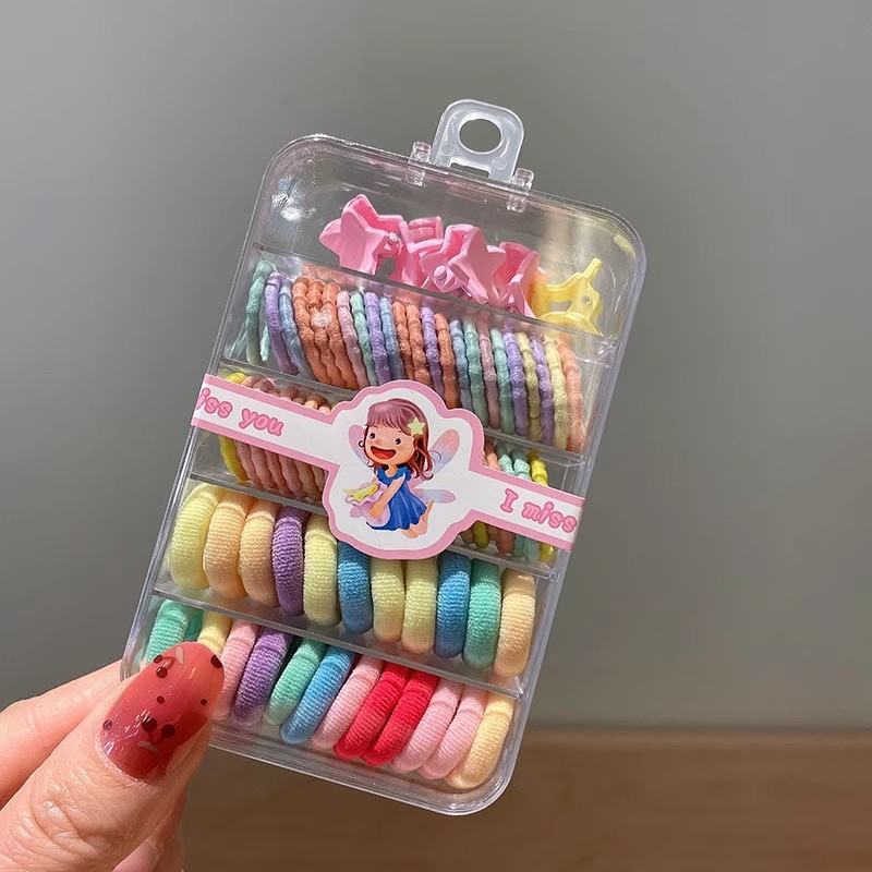 1 Set Kids Colorful Elastic Ha - Tie Clip Set ulasan dan harga