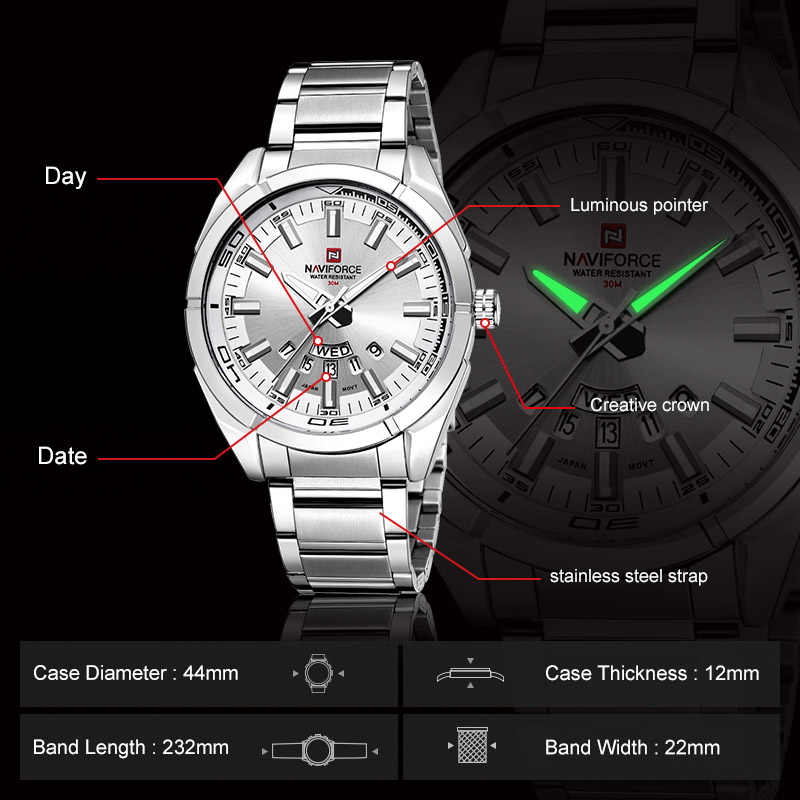 NAVIFORCE Brand Men Watches Fu - Men'S Accessories Display ulasan dan harga