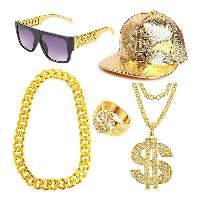 80s 90s Hip Hop Costume Access - Men'S Accessories In The 80S ulasan dan harga