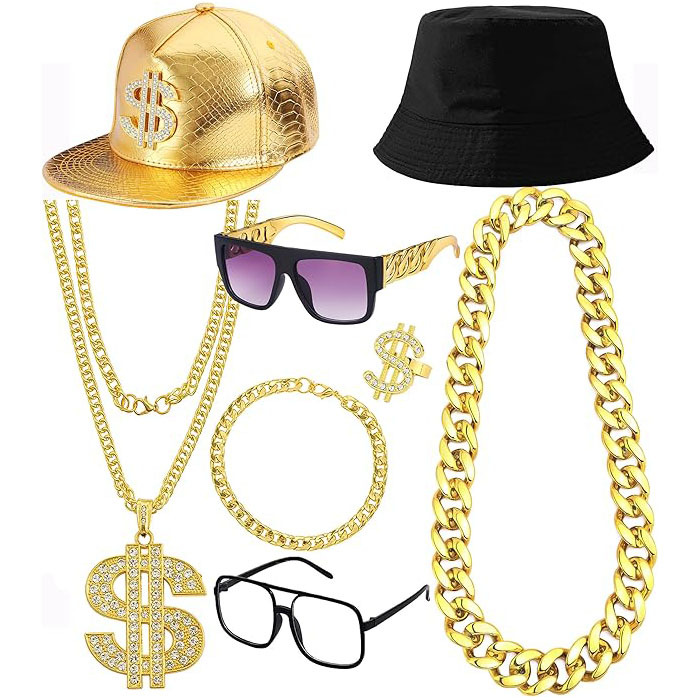 80s 90s Hip Hop Costume Access - Men'S Accessories In The 80S ulasan dan harga