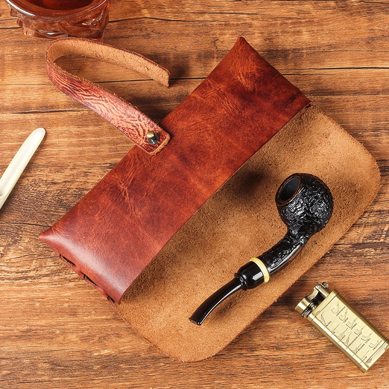 Vintage Cow Leather Pipe Bag H - Travel Organizer Men ulasan dan harga