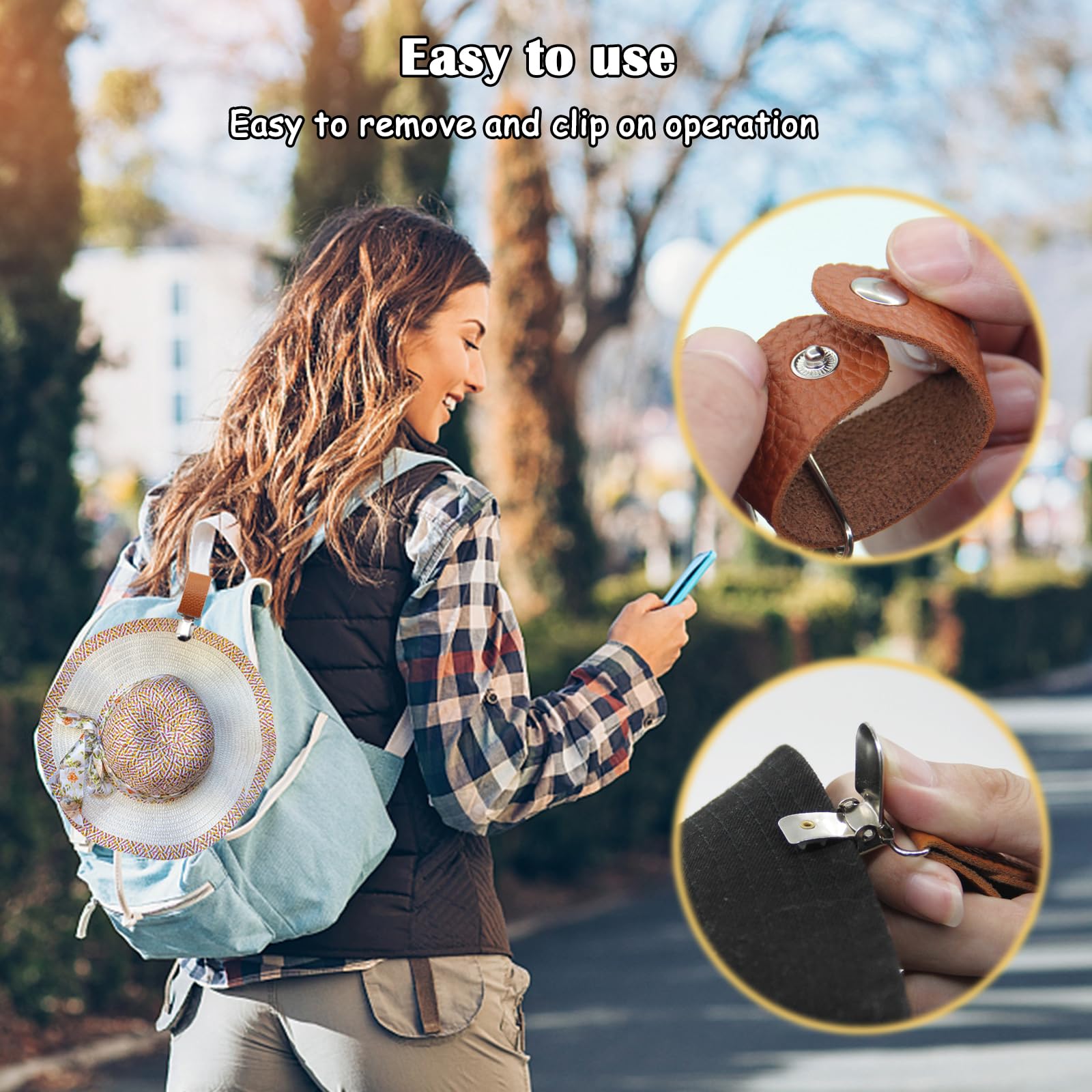 PU Leather Hat Clip for Travel - Men'S Accessories Travel Bag ulasan dan harga